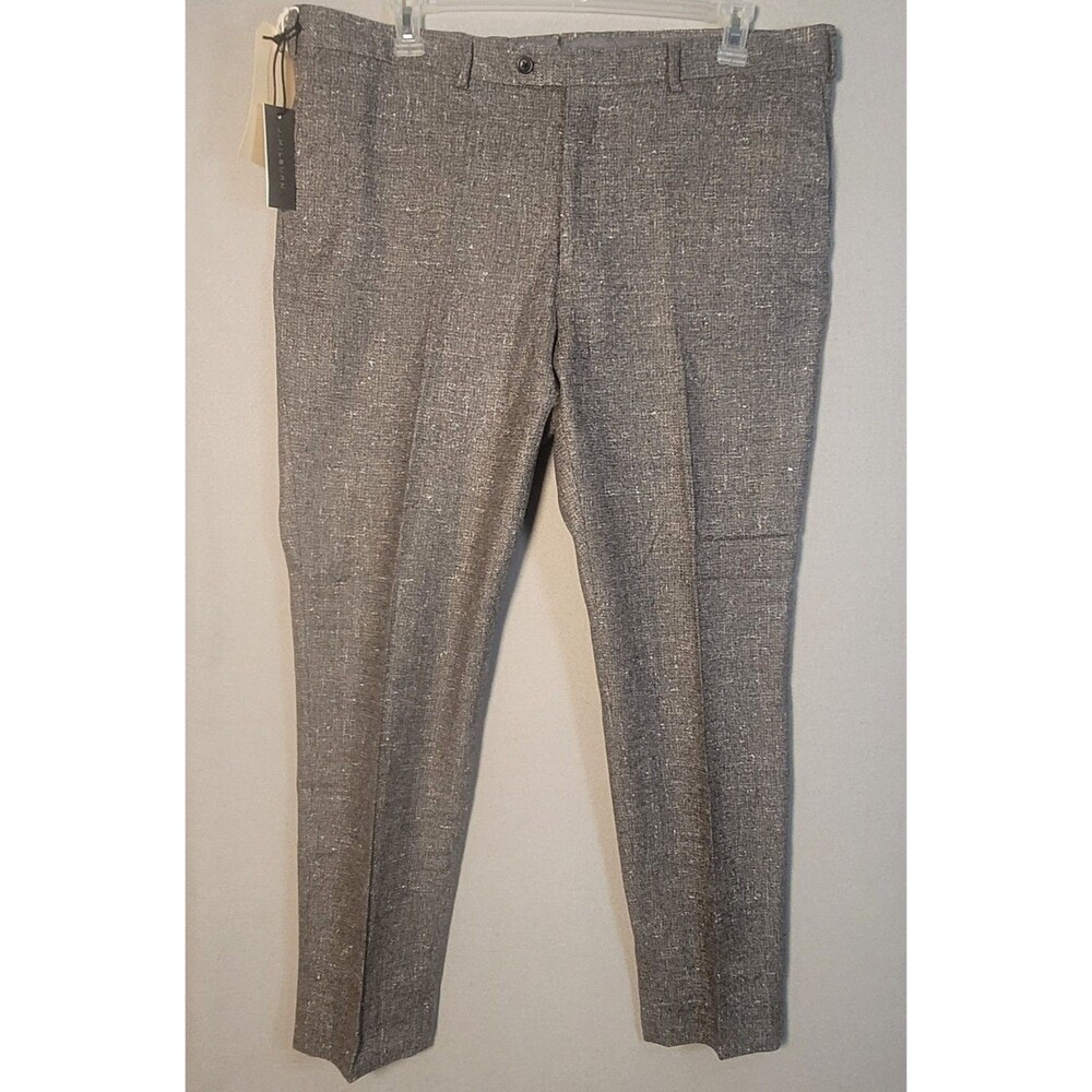 NWT J Hilburn Dress Pants Mens 42x30 Gray Speckled Business  Wool Silk Trousers